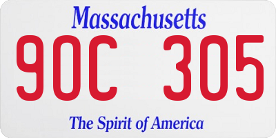 MA license plate 9OC305