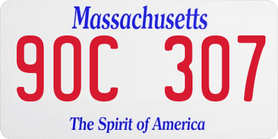 MA license plate 9OC307