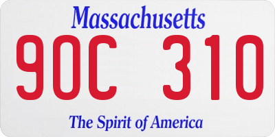 MA license plate 9OC310