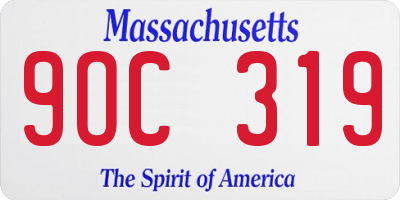 MA license plate 9OC319
