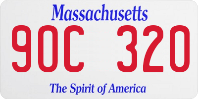 MA license plate 9OC320
