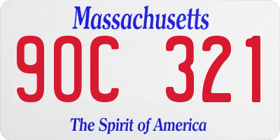 MA license plate 9OC321