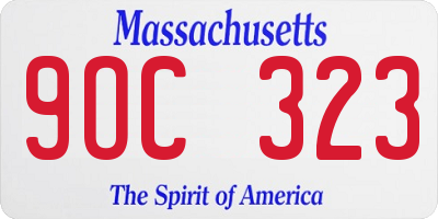 MA license plate 9OC323