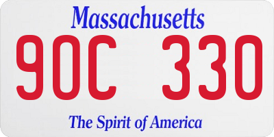 MA license plate 9OC330