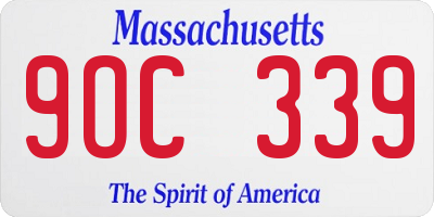 MA license plate 9OC339