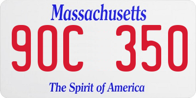 MA license plate 9OC350