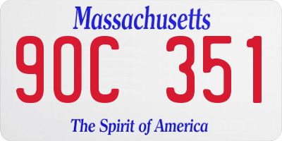 MA license plate 9OC351