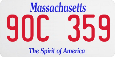 MA license plate 9OC359