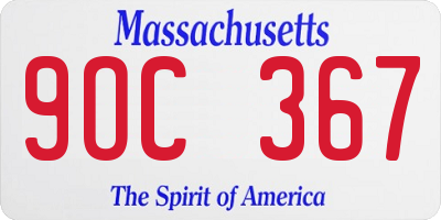 MA license plate 9OC367