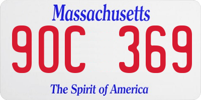 MA license plate 9OC369