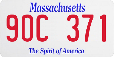 MA license plate 9OC371