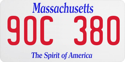 MA license plate 9OC380
