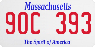 MA license plate 9OC393