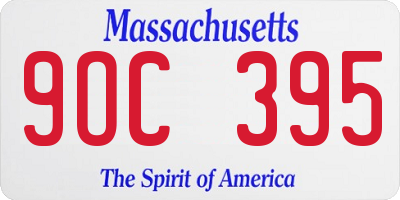 MA license plate 9OC395