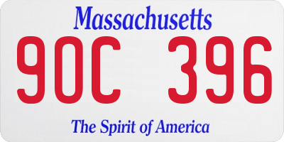 MA license plate 9OC396