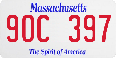 MA license plate 9OC397