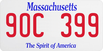 MA license plate 9OC399