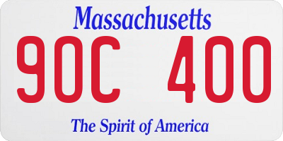 MA license plate 9OC400