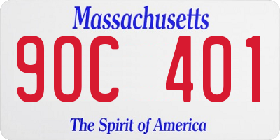 MA license plate 9OC401