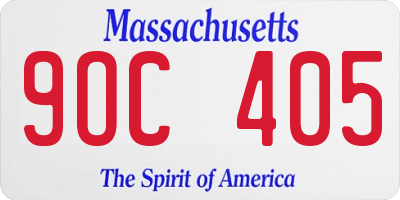 MA license plate 9OC405