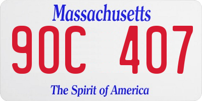 MA license plate 9OC407