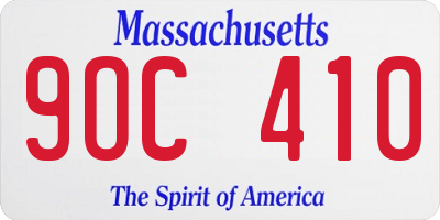 MA license plate 9OC410