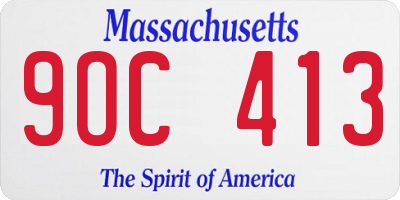MA license plate 9OC413