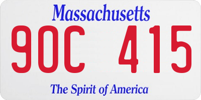MA license plate 9OC415