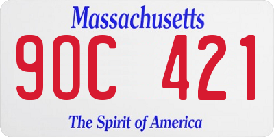 MA license plate 9OC421