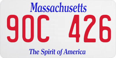 MA license plate 9OC426