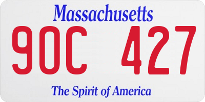 MA license plate 9OC427