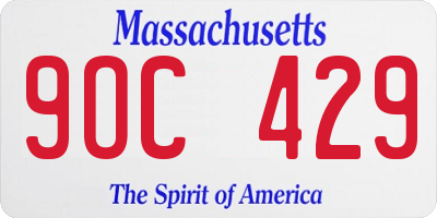 MA license plate 9OC429