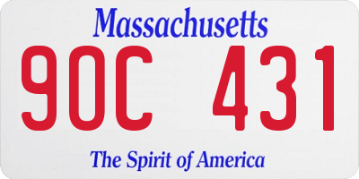 MA license plate 9OC431