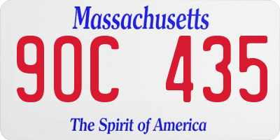 MA license plate 9OC435
