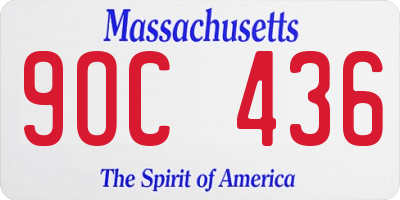 MA license plate 9OC436