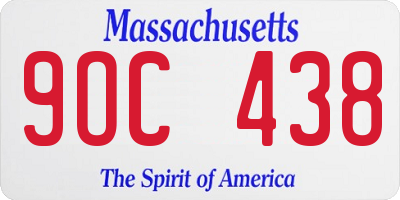 MA license plate 9OC438
