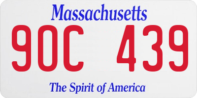 MA license plate 9OC439