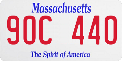MA license plate 9OC440
