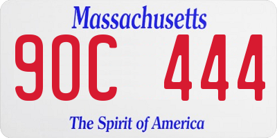 MA license plate 9OC444