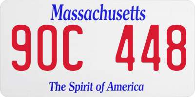 MA license plate 9OC448