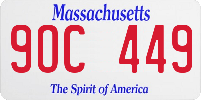 MA license plate 9OC449