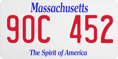 MA license plate 9OC452