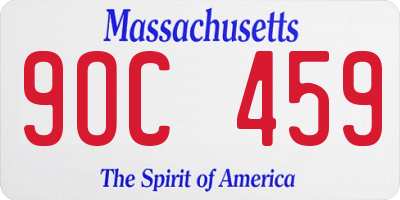 MA license plate 9OC459