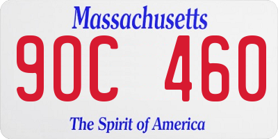 MA license plate 9OC460