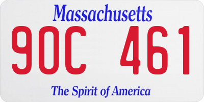 MA license plate 9OC461