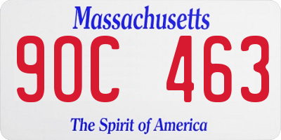 MA license plate 9OC463