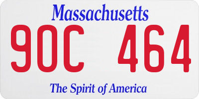 MA license plate 9OC464