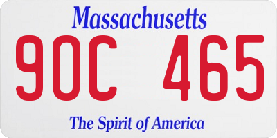 MA license plate 9OC465