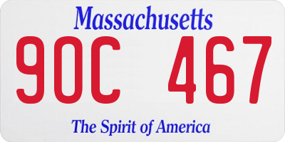 MA license plate 9OC467