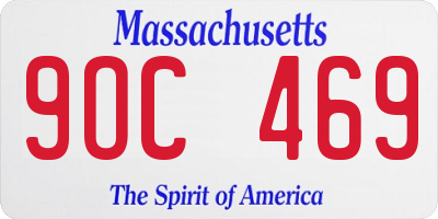 MA license plate 9OC469